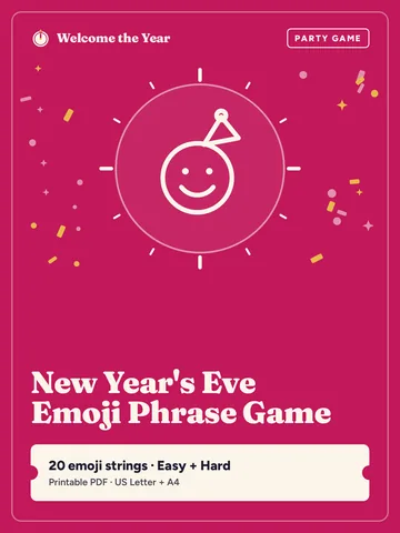 New Year's Eve Emoji Phrase Game cover