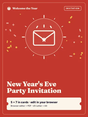 New Year's Eve Party Invitation cover