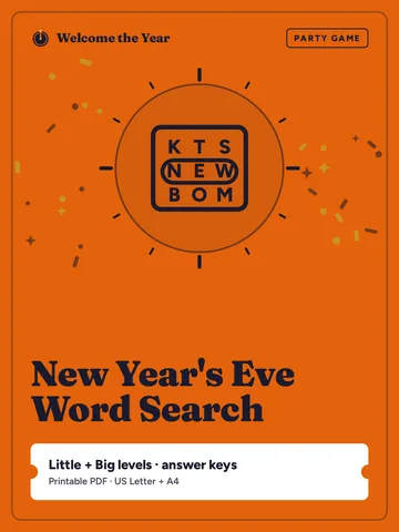 New Year's Eve Word Search cover