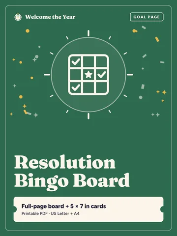 Resolution Bingo Board cover