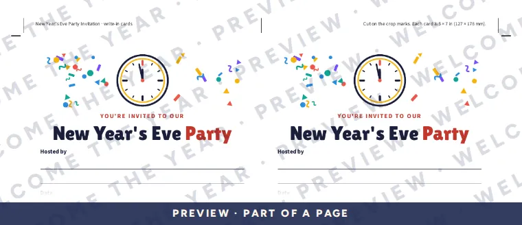 Preview: Write-in cards: two blank 5 by 7 in invitations on one sheet